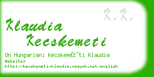 klaudia kecskemeti business card